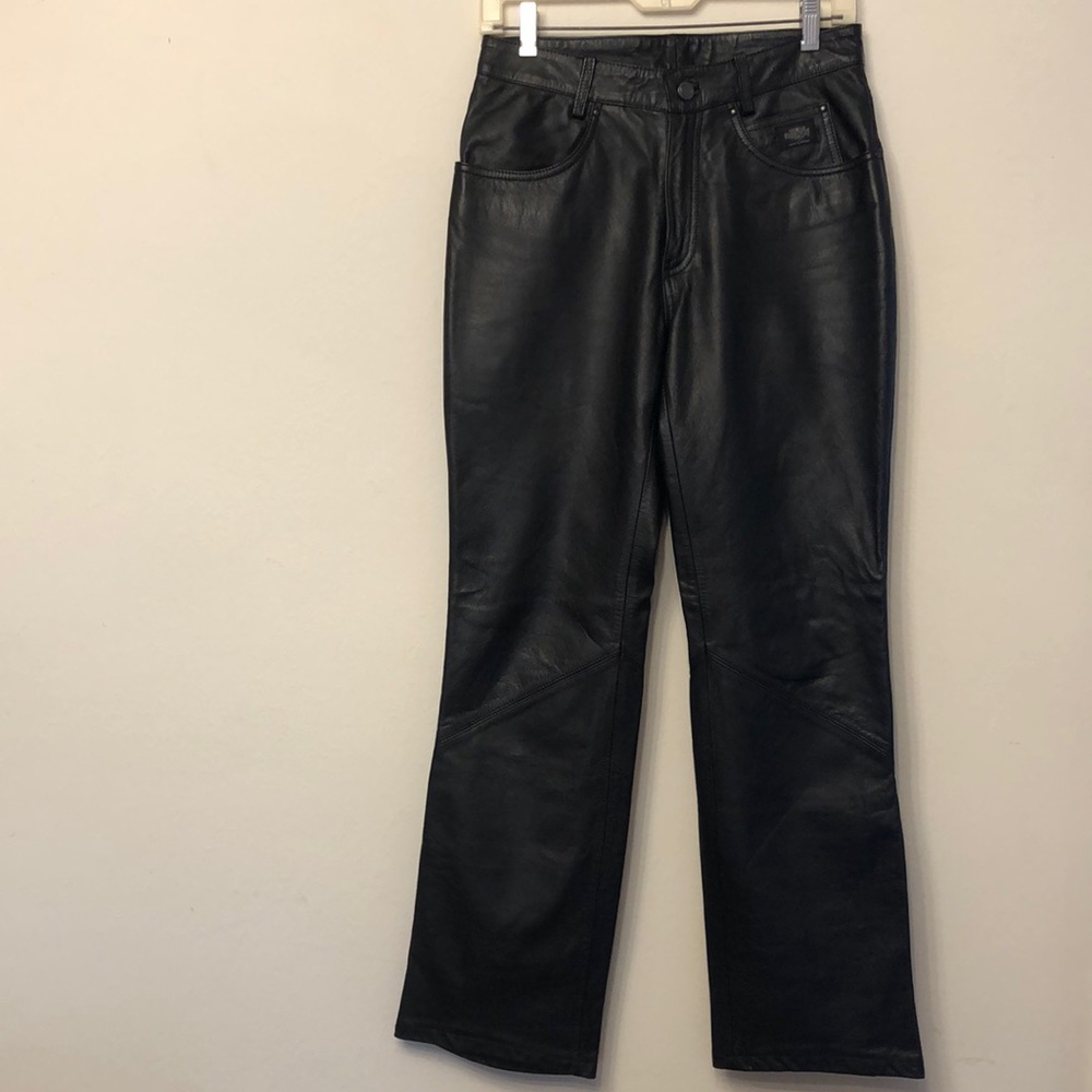 Harley Davidson Lined Leather Motorcycle Pants with DEEP Pockets